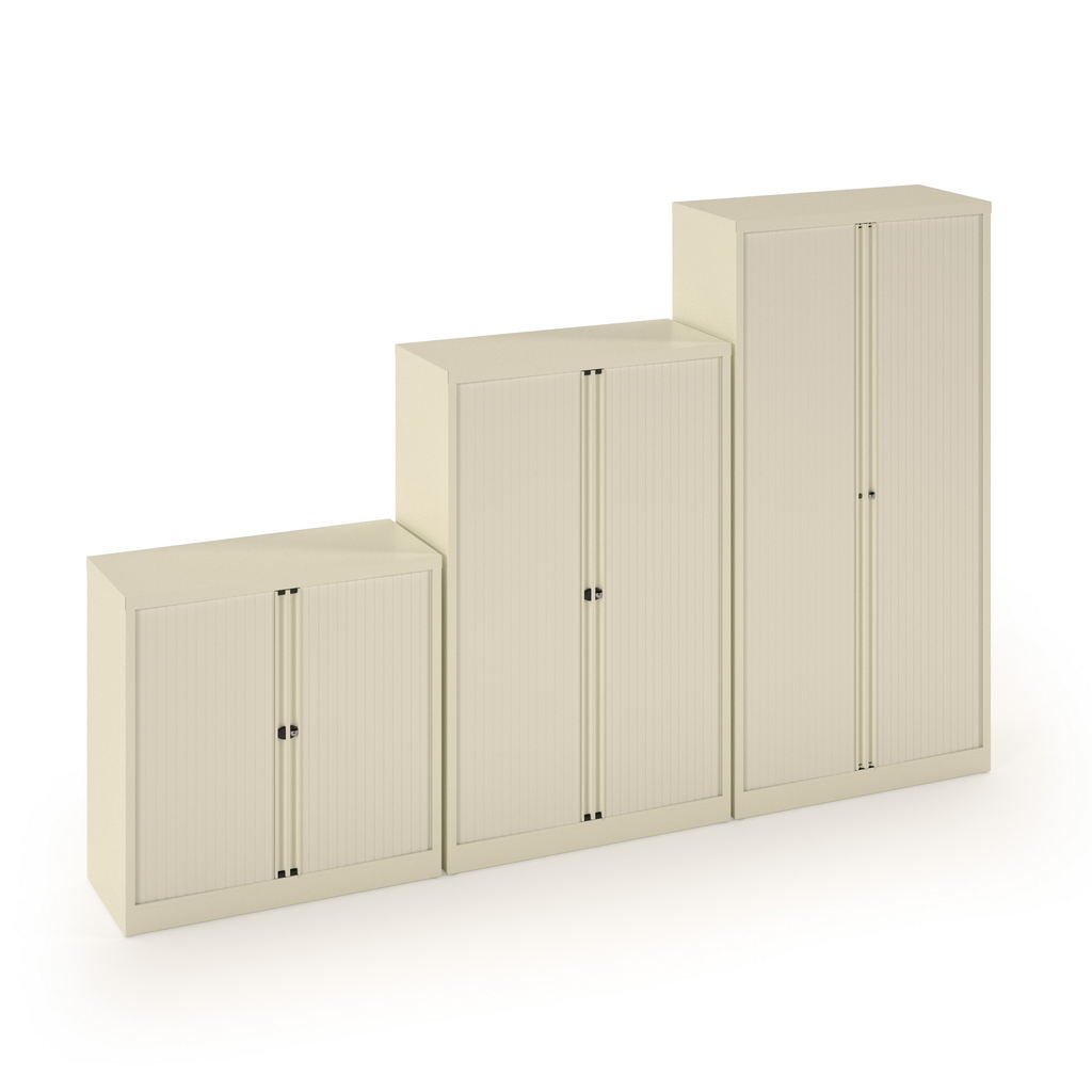 Picture of Bisley systems storage medium tambour cupboard 1570mm high - white