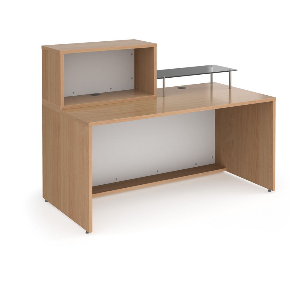 Picture of Denver medium straight complete reception unit - beech with white panels