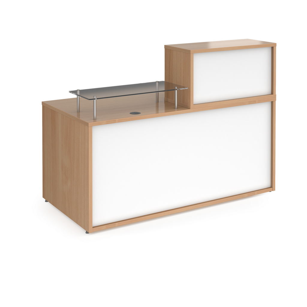 Picture of Denver medium straight complete reception unit - beech with white panels