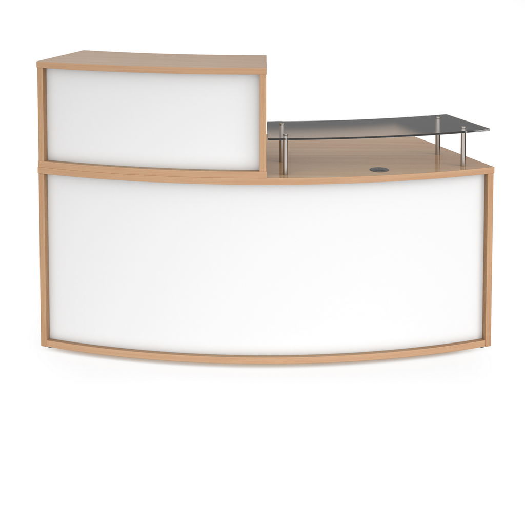 Picture of Denver medium curved complete reception unit - beech with white panels