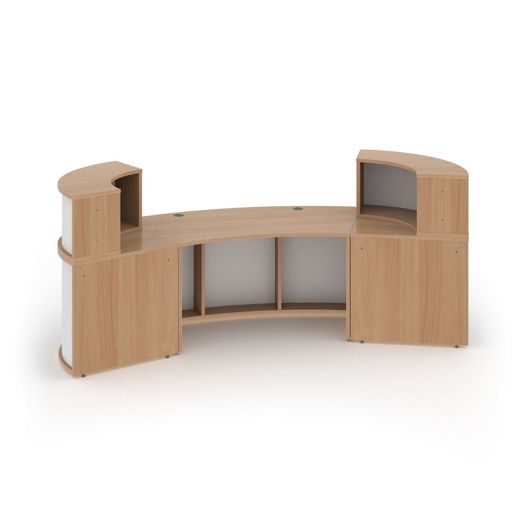 Picture of Denver large curved complete reception unit - beech with white panels