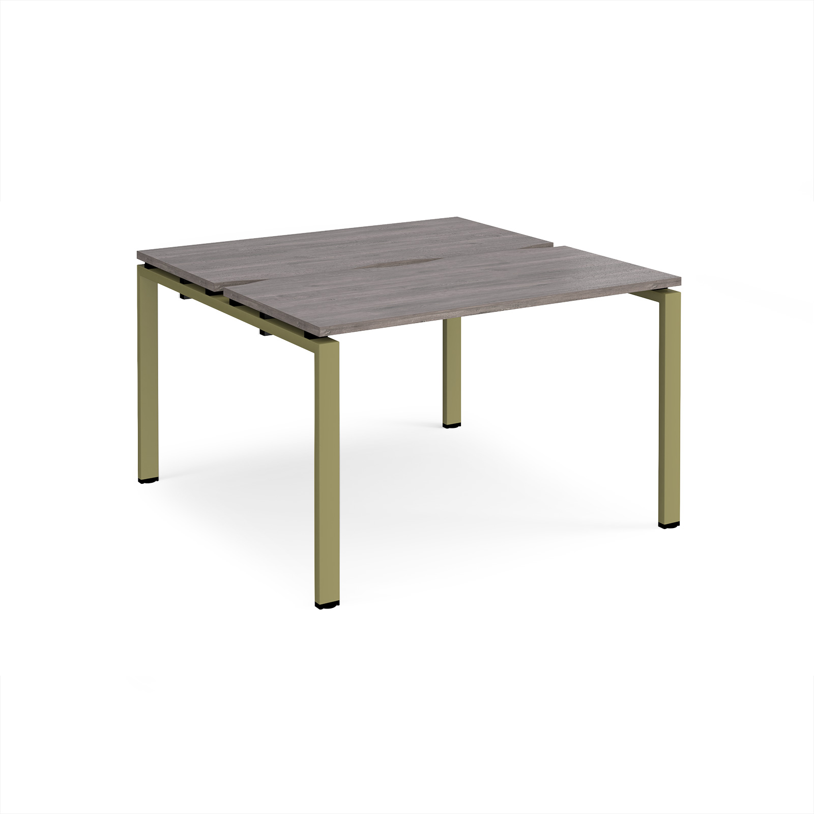 Picture of Adapt back to back desks 1200mm x 1200mm - green frame, Grey Oak Top
