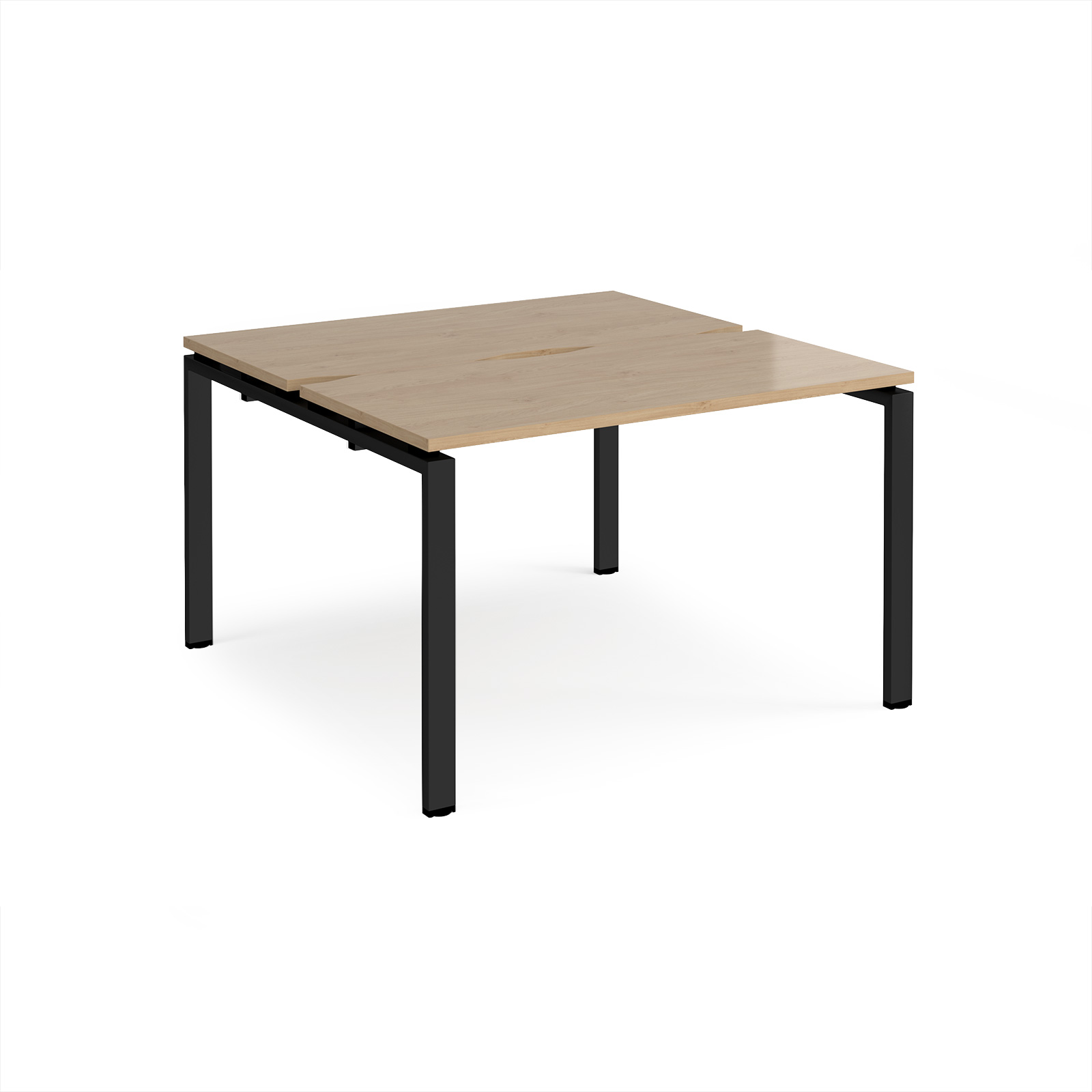 Picture of Adapt back to back desks 1200mm x 1200mm - black frame, Kendal Oak Top