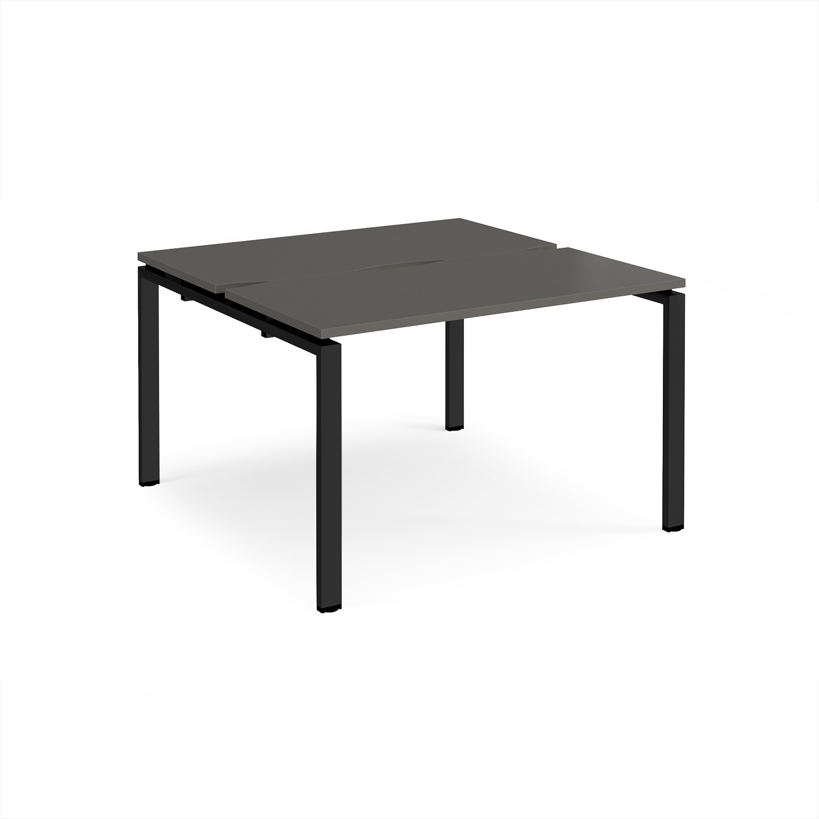 Picture of Adapt back to back desks 1200mm x 1200mm - black frame, storm grey top