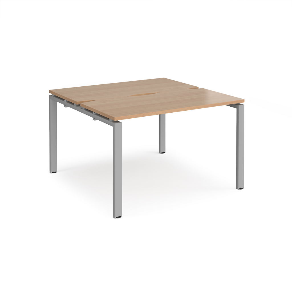 Picture of Adapt back to back desks 1200mm x 1200mm - silver frame, beech top