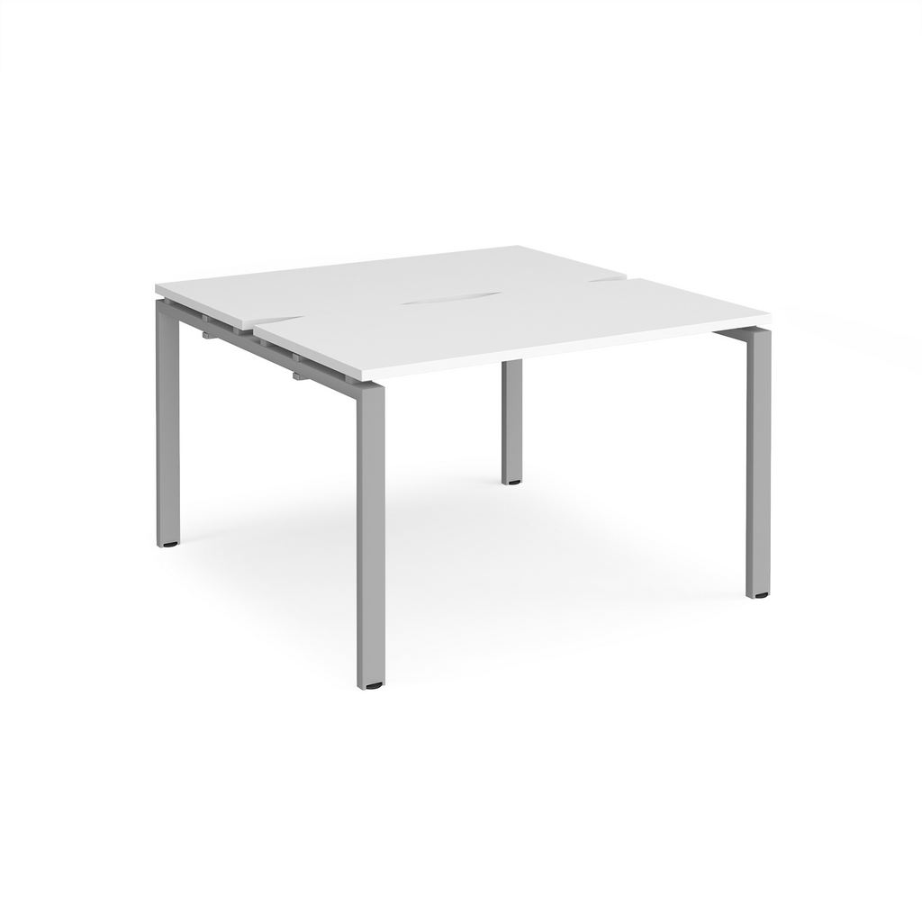 Picture of Adapt back to back desks 1200mm x 1200mm - silver frame, white top