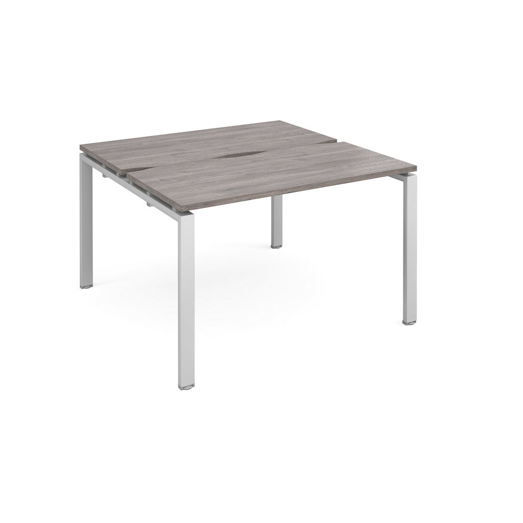 Picture of Adapt starter units back to back 1200mm x 1200mm - silver frame, grey oak top