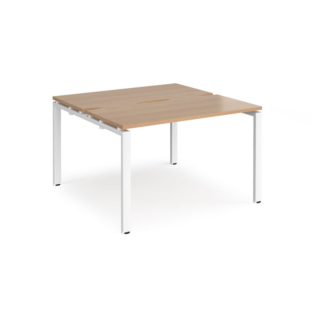 Picture of Adapt back to back desks 1200mm x 1200mm - white frame, beech top