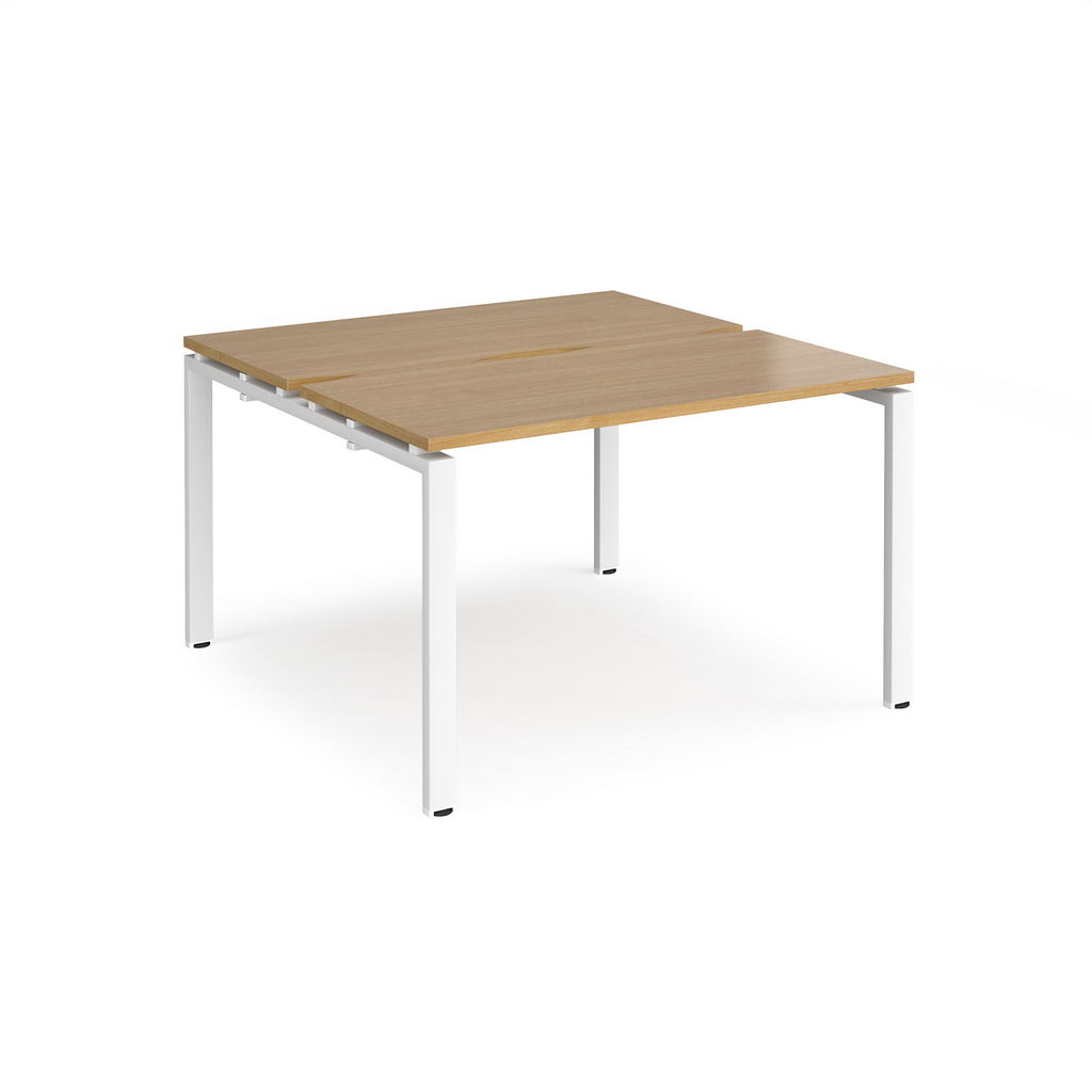 Picture of Adapt back to back desks 1200mm x 1200mm - white frame, oak top