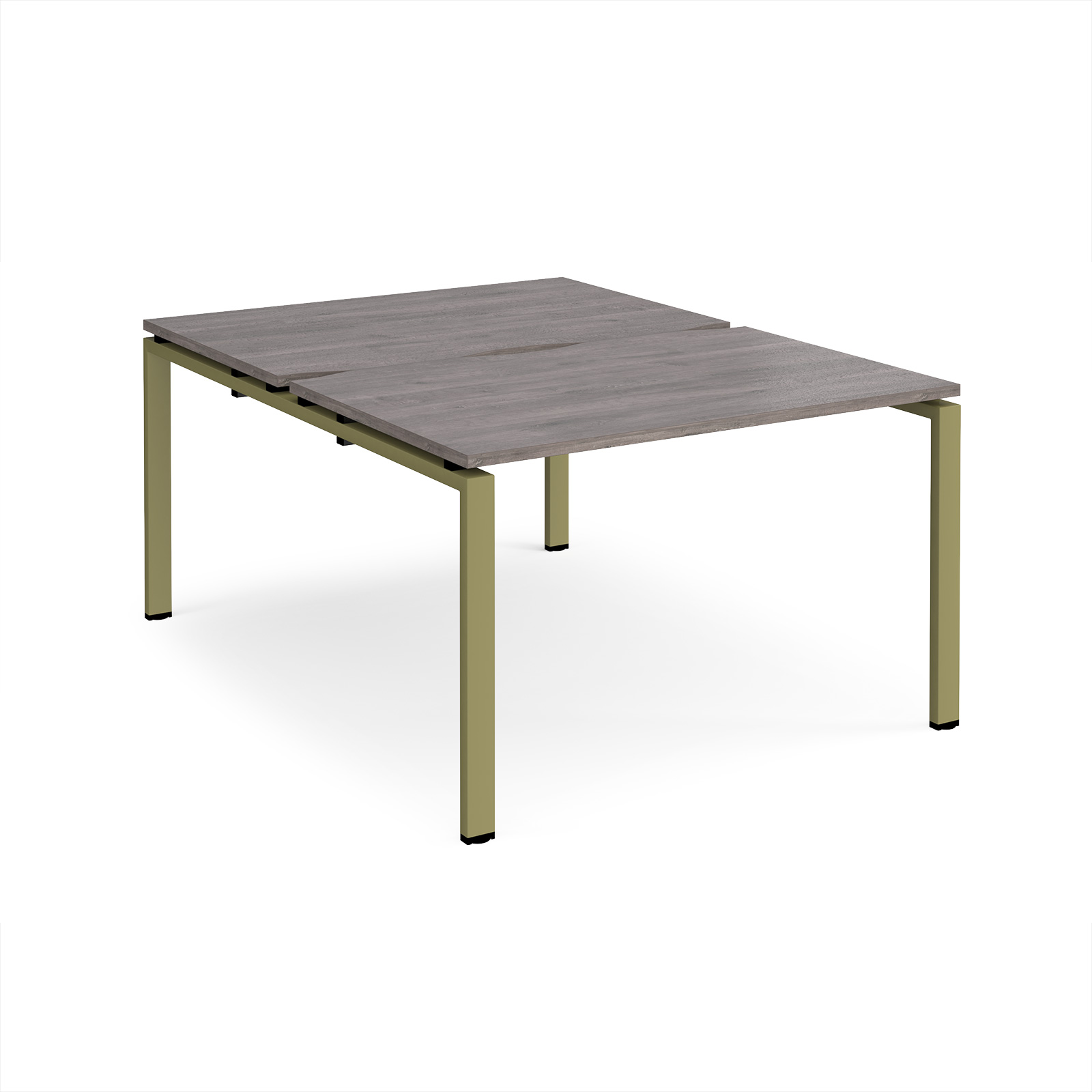 Picture of Adapt back to back desks 1200mm x 1600mm - green frame, Grey Oak Top