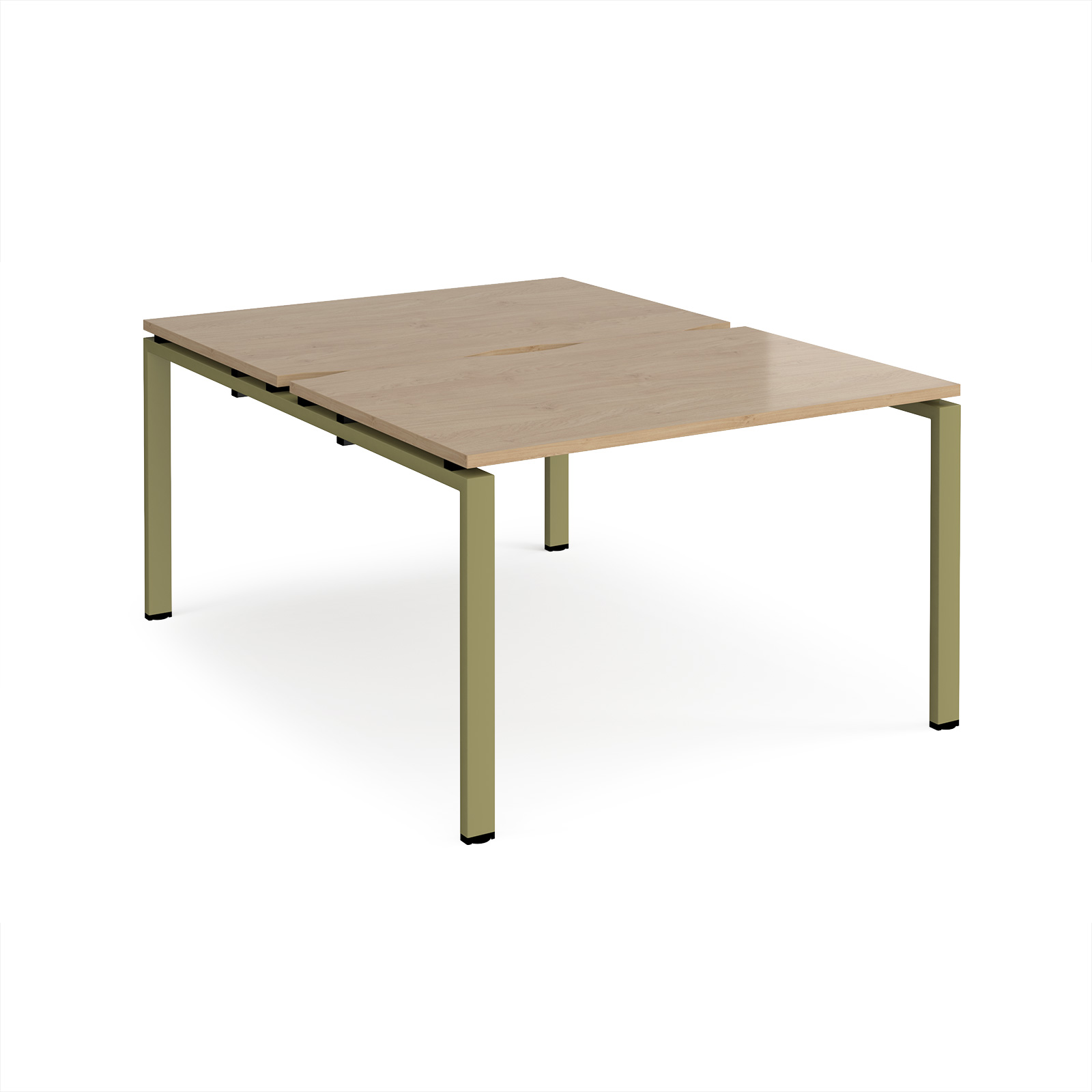 Picture of Adapt back to back desks 1200mm x 1600mm - green frame, Kendal Oak Top