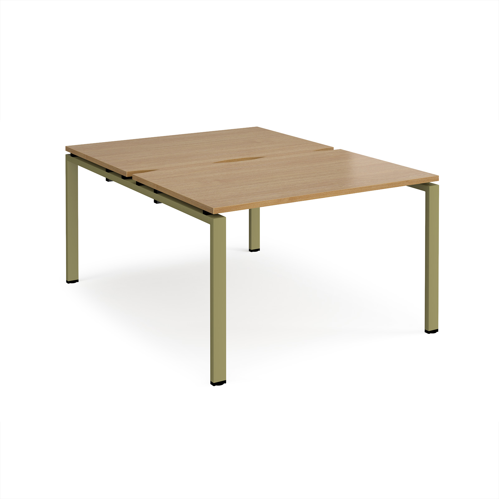 Picture of Adapt back to back desks 1200mm x 1600mm - green frame, Oak Top