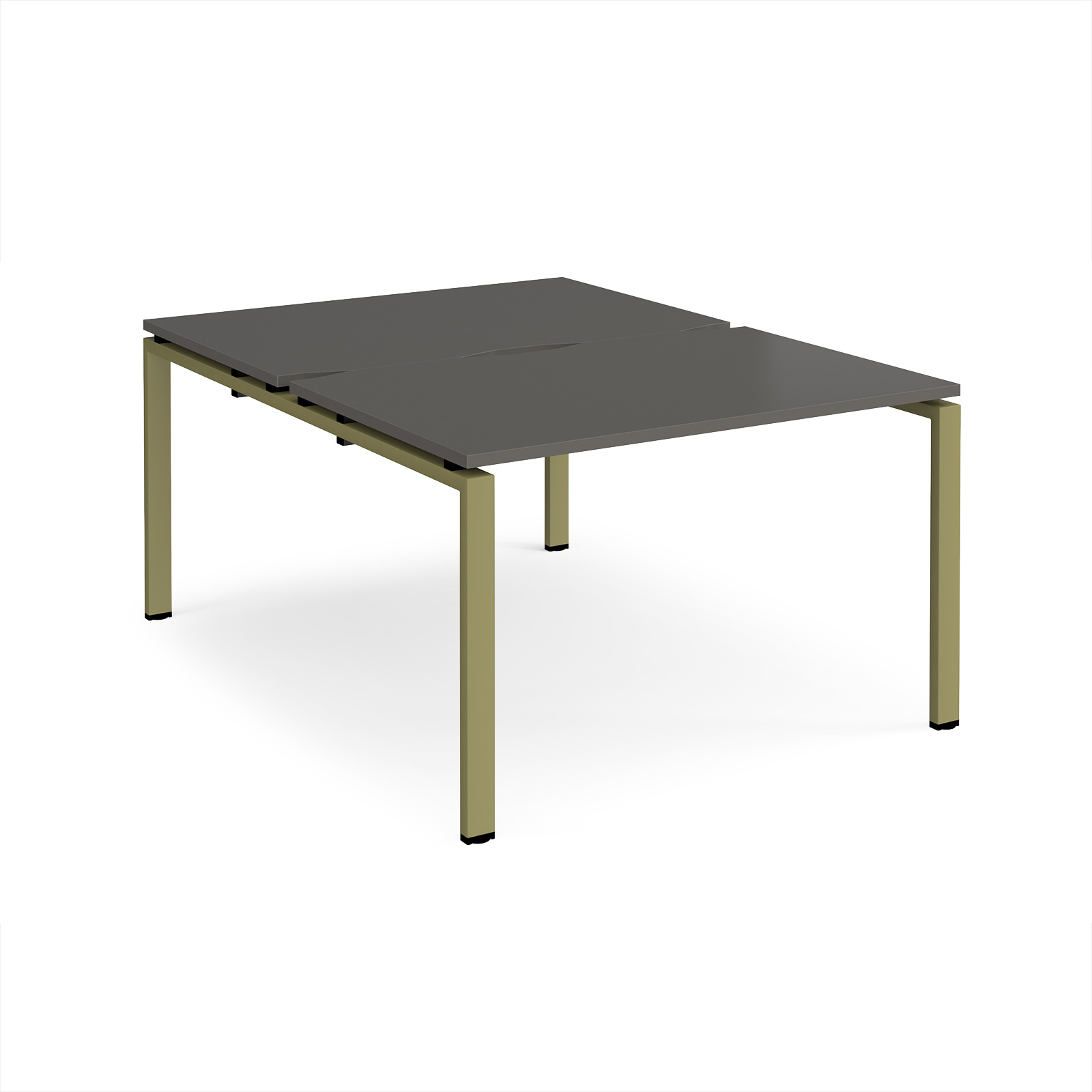 Picture of Adapt back to back desks 1200mm x 1600mm - green frame, storm grey top