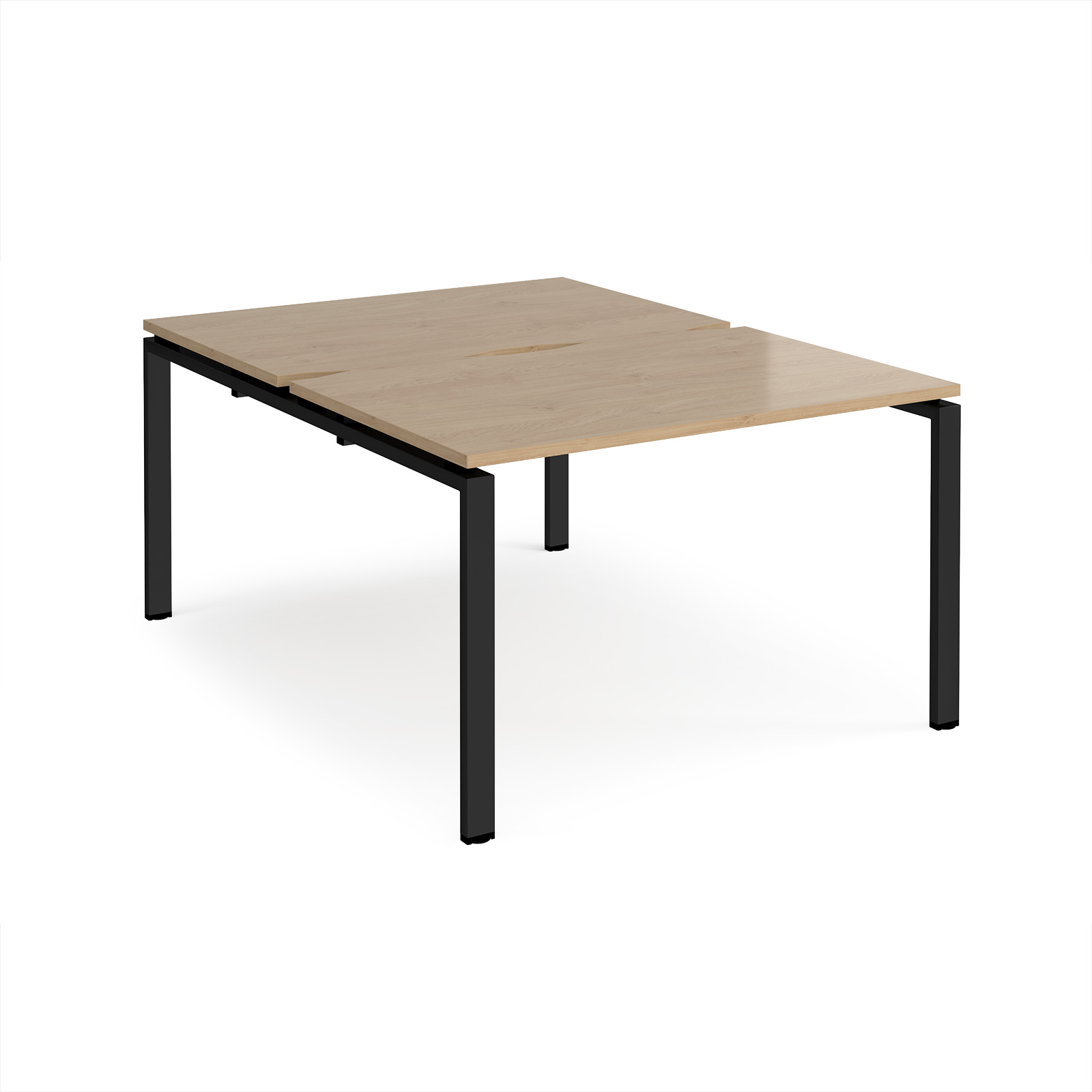 Picture of Adapt back to back desks 1200mm x 1600mm - black frame, Kendal Oak Top