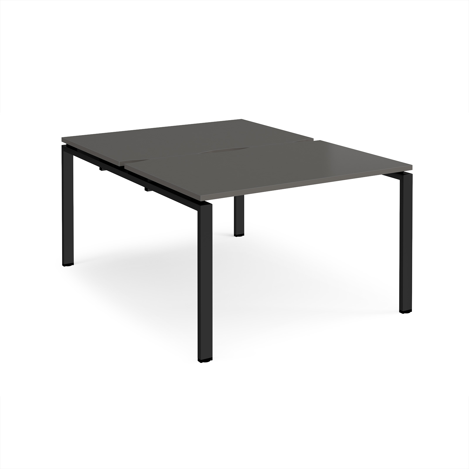 Picture of Adapt back to back desks 1200mm x 1600mm - black frame, storm grey top