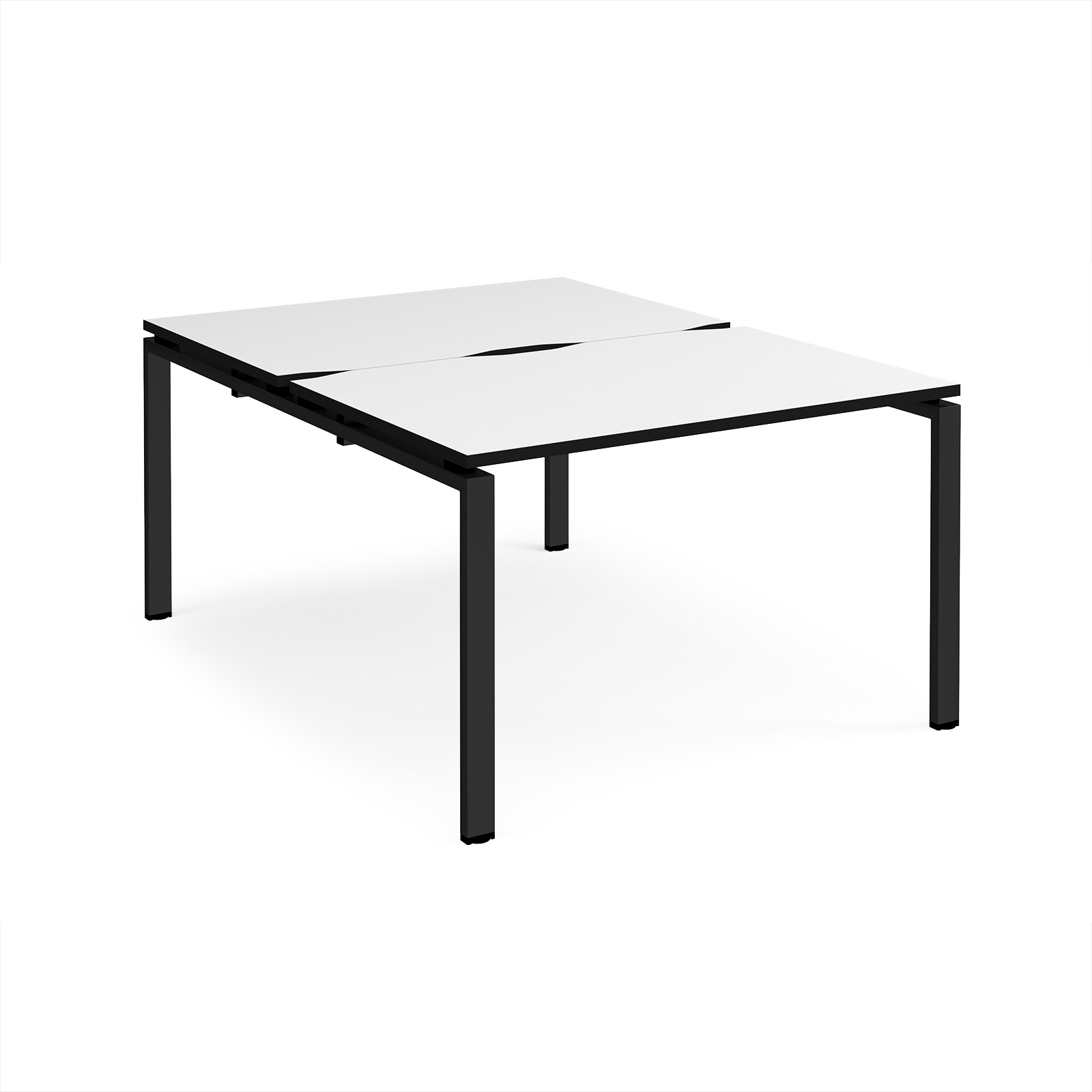 Picture of Adapt back to back desks 1200mm x 1600mm - black frame, White Top, black edge