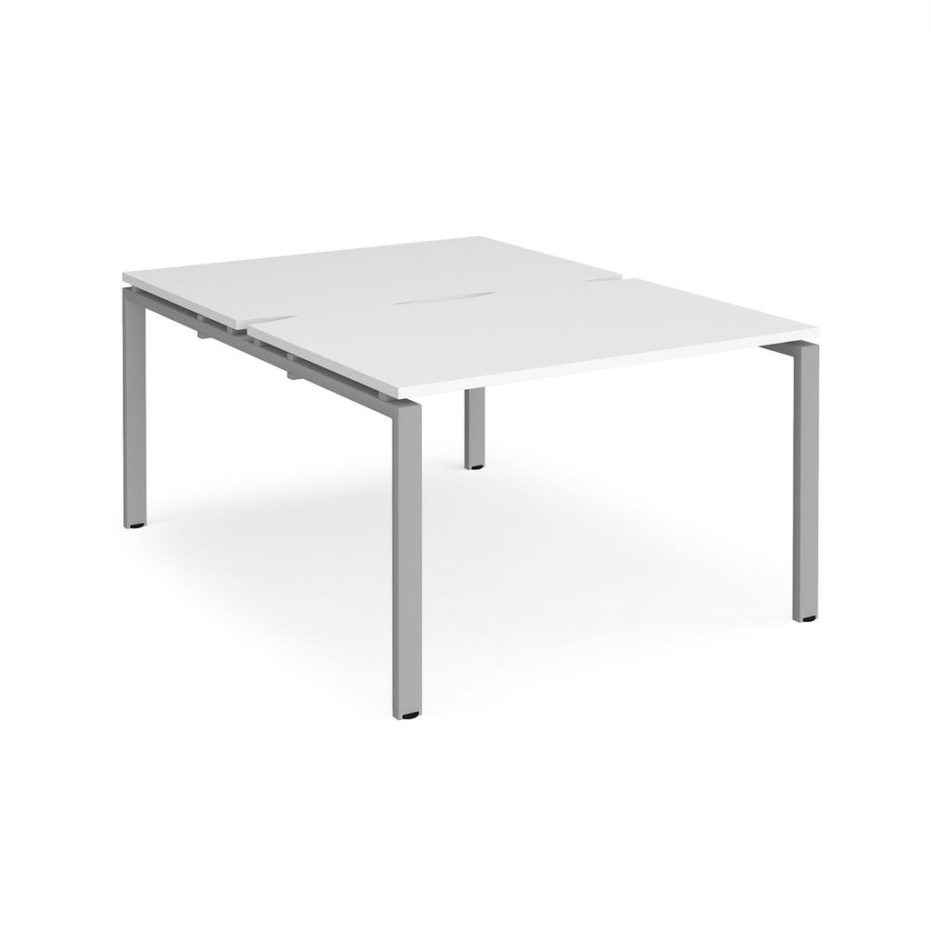 Picture of Adapt back to back desks 1200mm x 1600mm - silver frame, white top