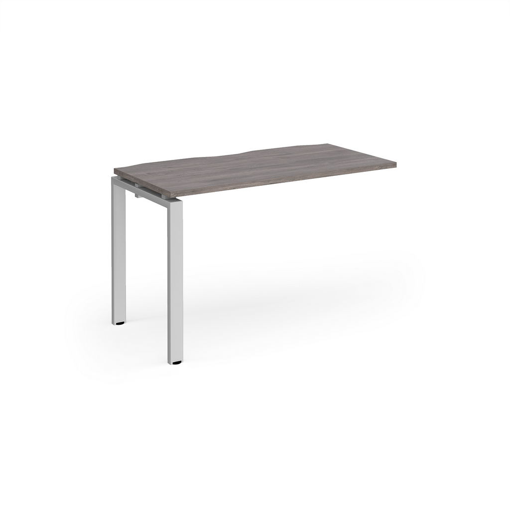 Picture of Adapt add on unit single 1200mm x 600mm - silver frame, grey oak top