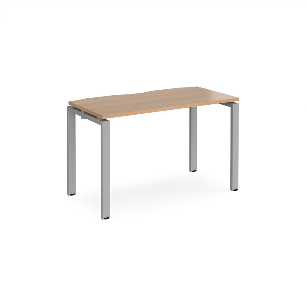 Picture of Adapt single desk 1200mm x 600mm - silver frame, beech top