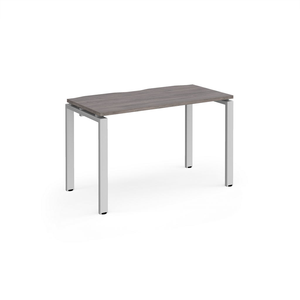 Picture of Adapt single desk 1200mm x 600mm - silver frame, grey oak top