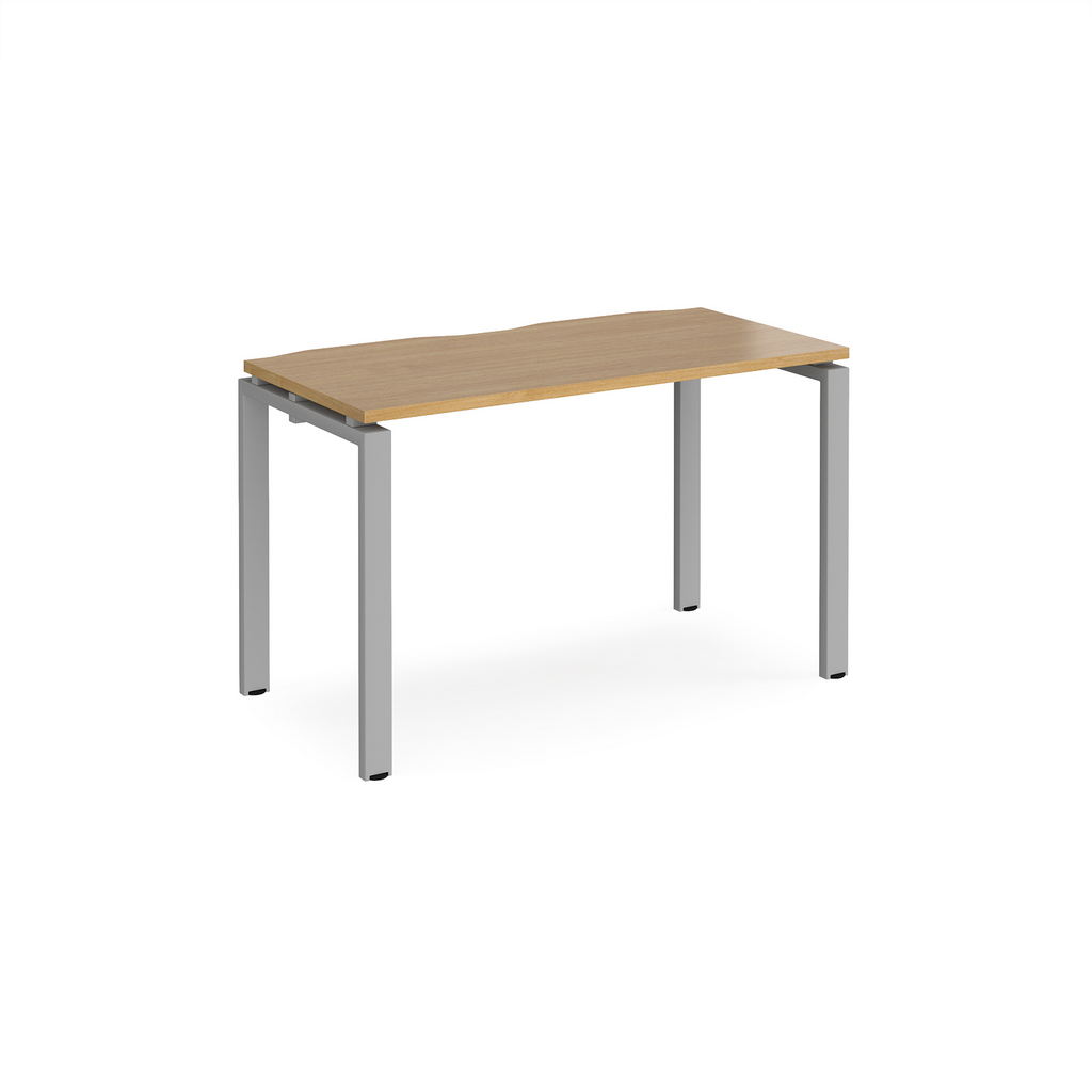 Picture of Adapt single desk 1200mm x 600mm - silver frame, oak top