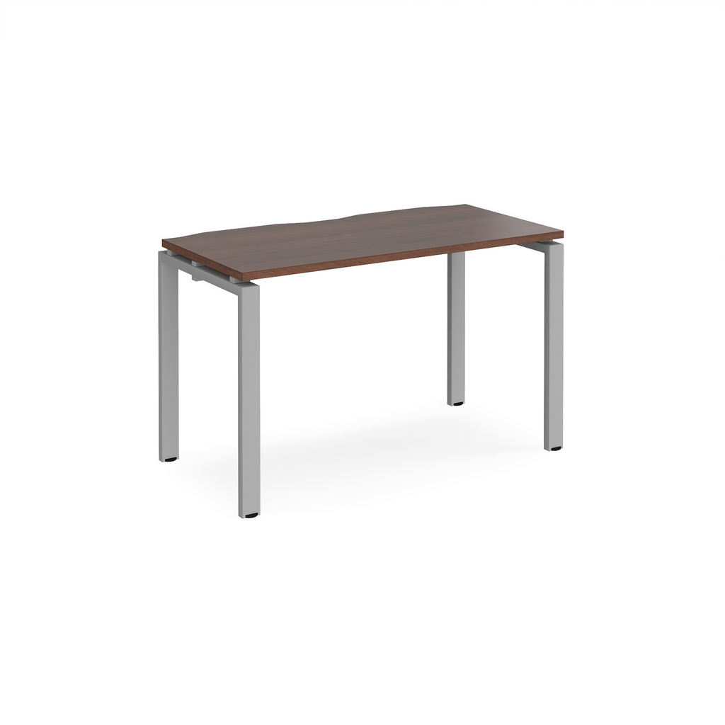 Picture of Adapt starter unit single 1200mm x 600mm - silver frame, walnut top