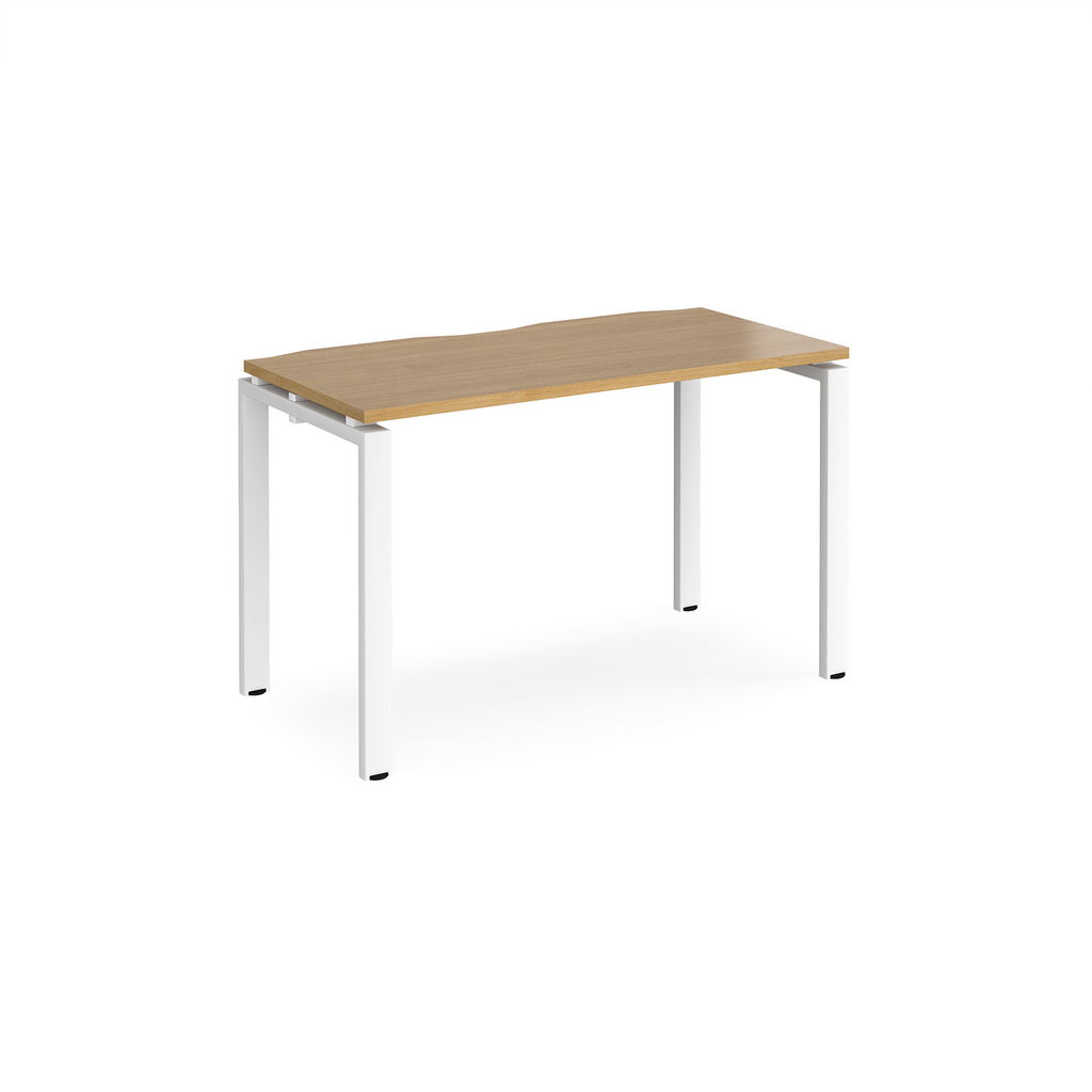 Picture of Adapt single desk 1200mm x 600mm - white frame, oak top