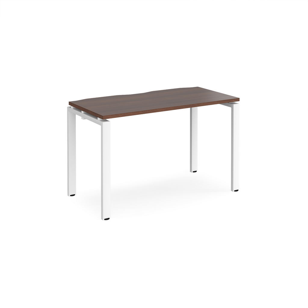Picture of Adapt single desk 1200mm x 600mm - white frame, walnut top