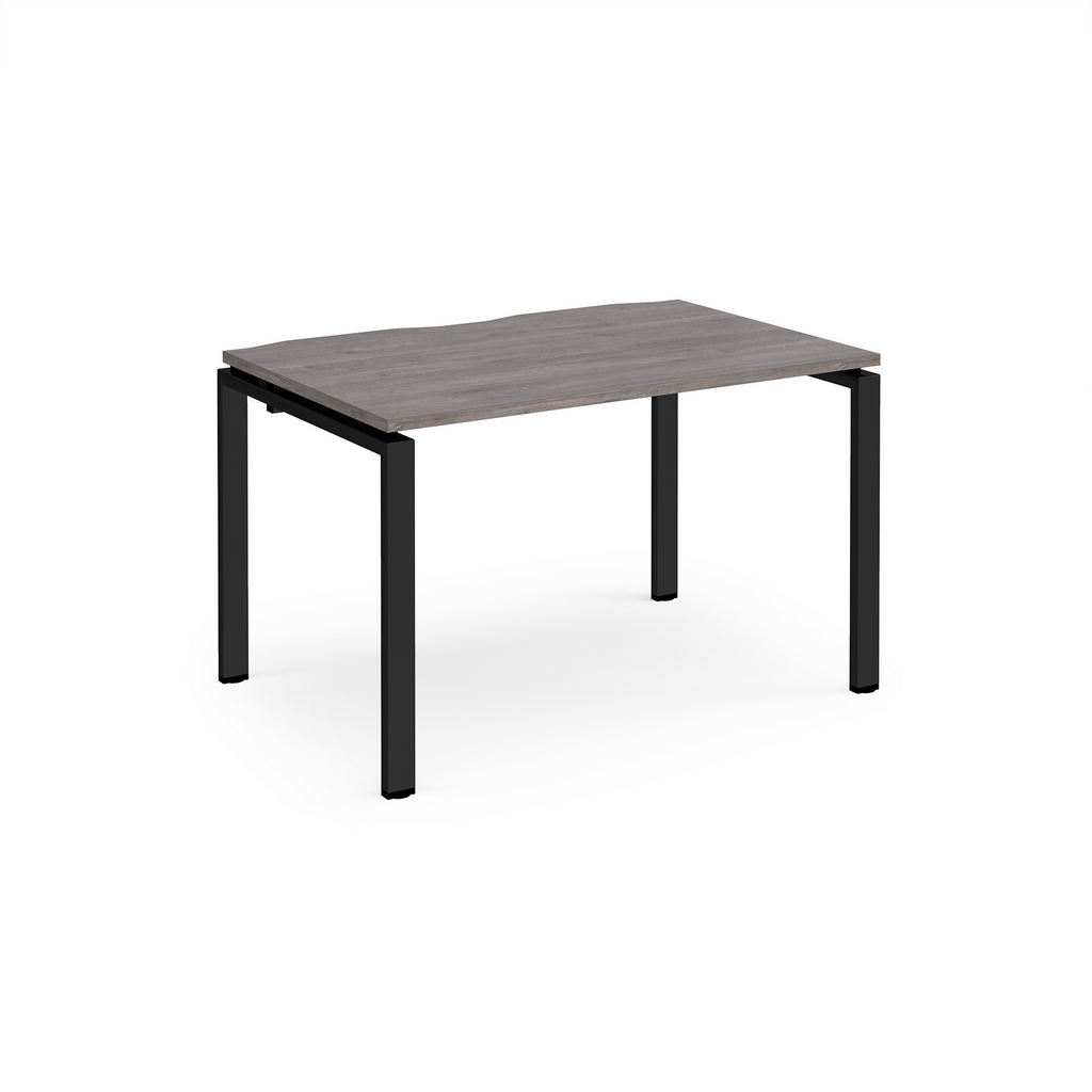 Picture of Adapt single desk 1200mm x 800mm - black frame, grey oak top