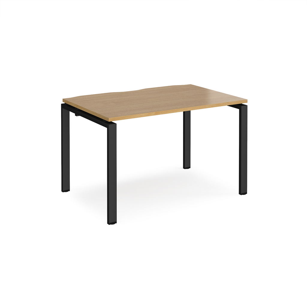 Picture of Adapt single desk 1200mm x 800mm - black frame, oak top