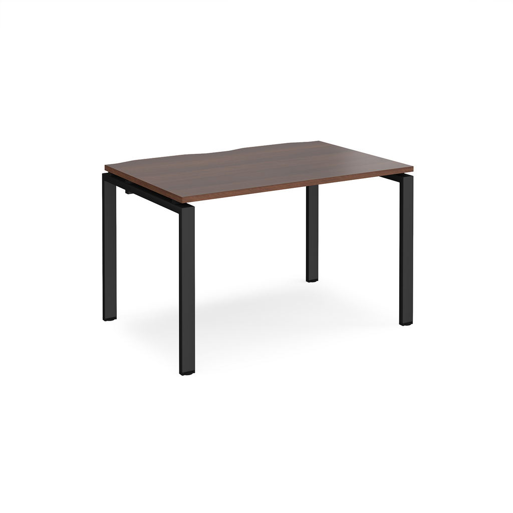 Picture of Adapt single desk 1200mm x 800mm - black frame, walnut top