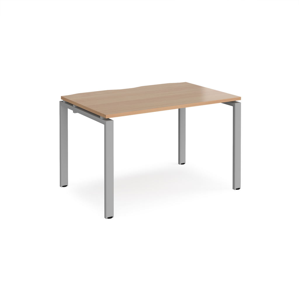 Picture of Adapt single desk 1200mm x 800mm - silver frame, beech top
