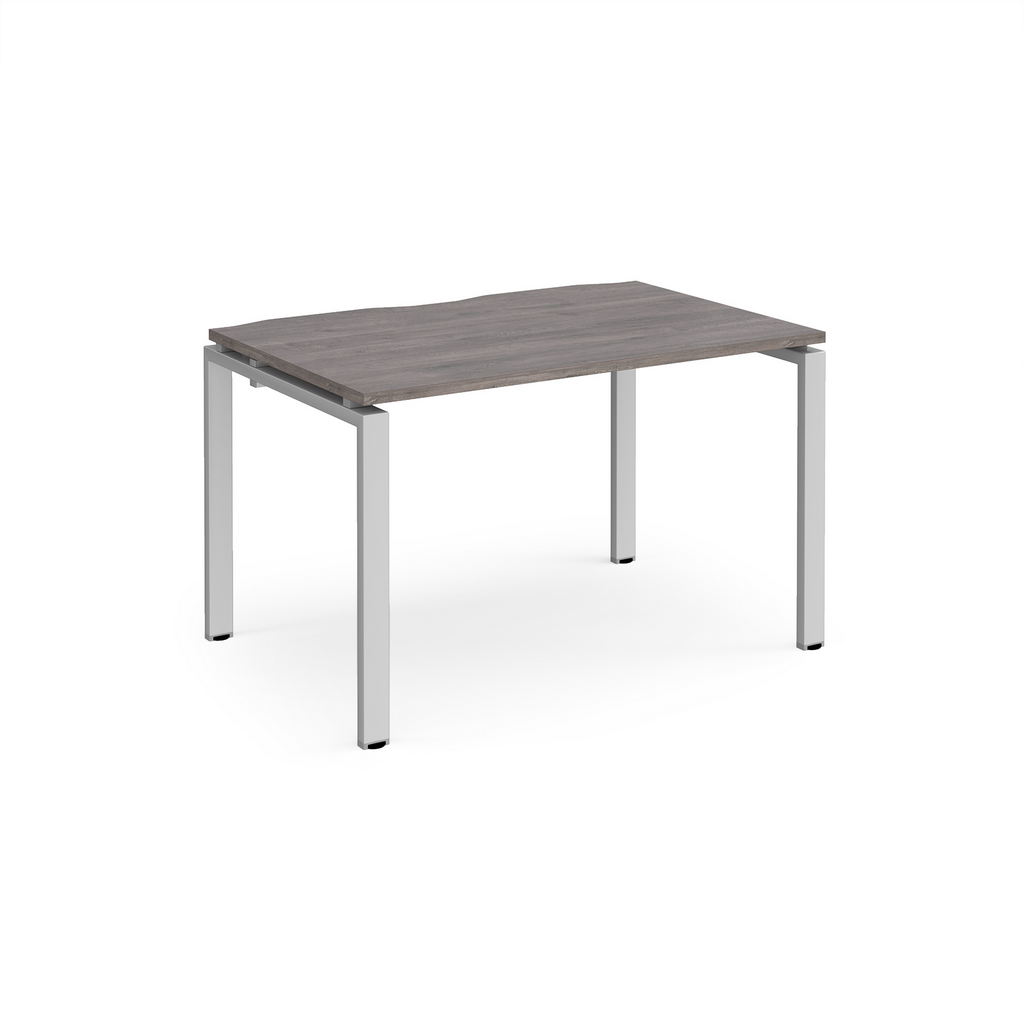 Picture of Adapt single desk 1200mm x 800mm - silver frame, grey oak top