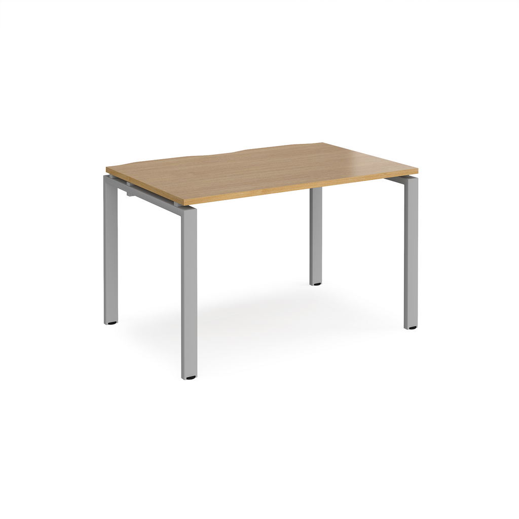 Picture of Adapt single desk 1200mm x 800mm - silver frame, oak top