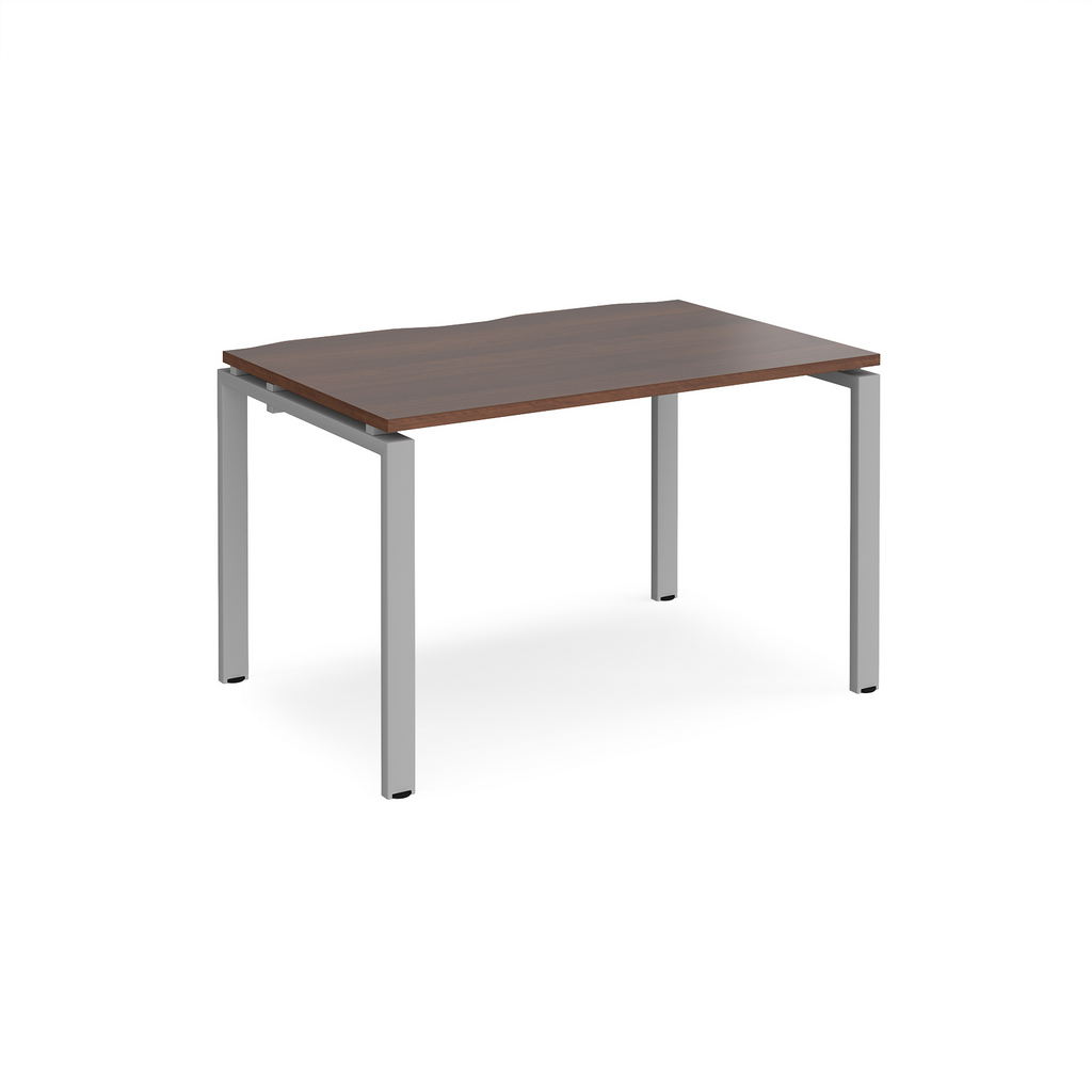 Picture of Adapt single desk 1200mm x 800mm - silver frame, walnut top