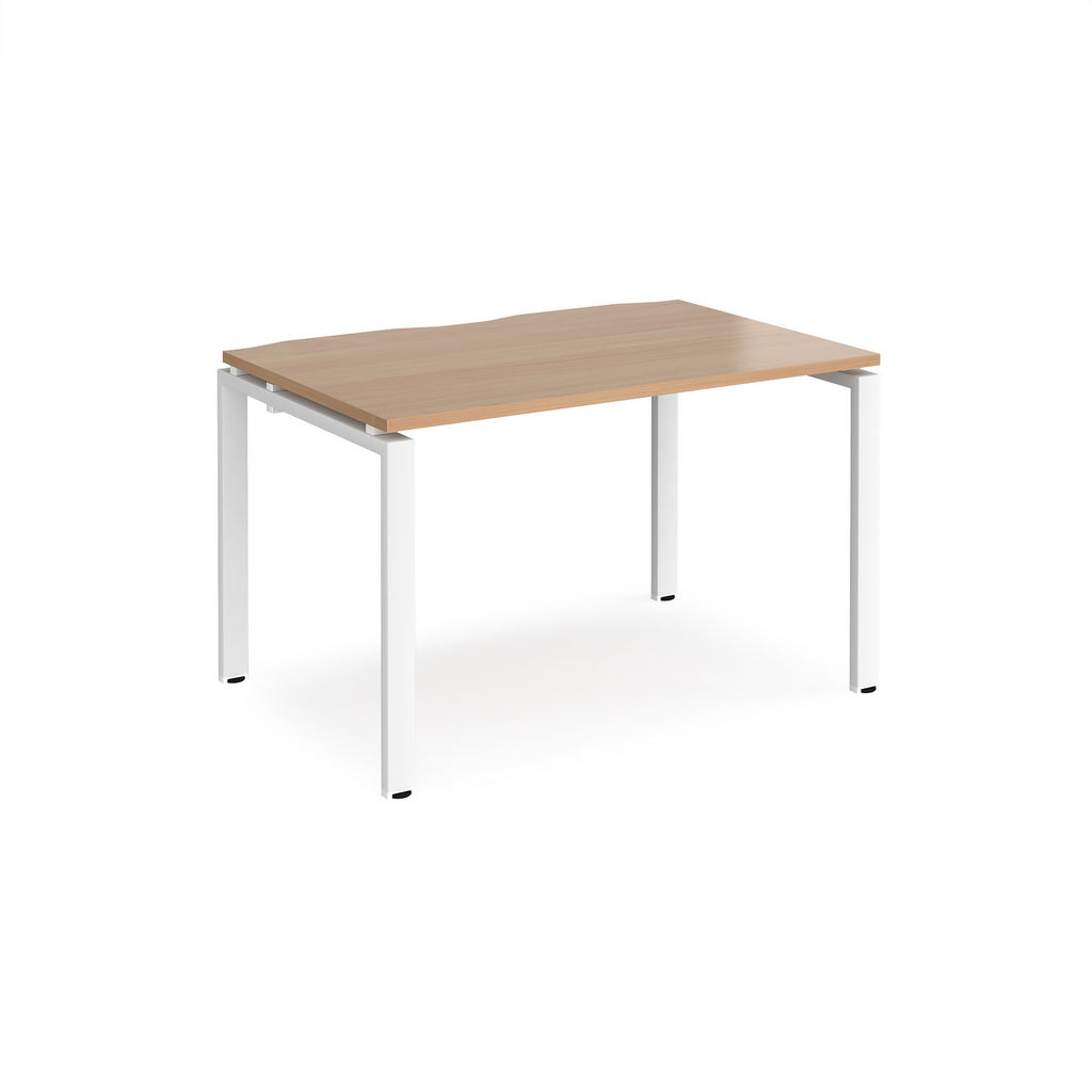 Picture of Adapt single desk 1200mm x 800mm - white frame, beech top