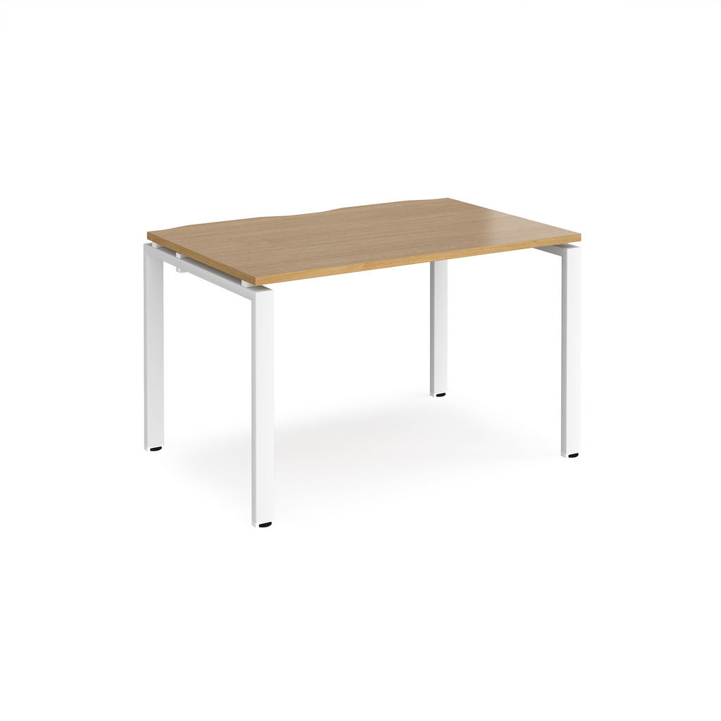 Picture of Adapt single desk 1200mm x 800mm - white frame, oak top