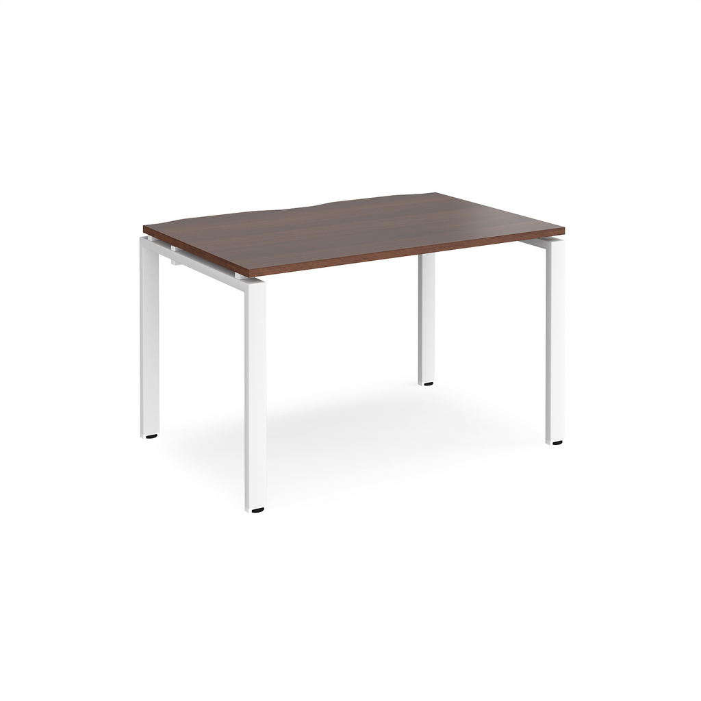 Picture of Adapt single desk 1200mm x 800mm - white frame, walnut top