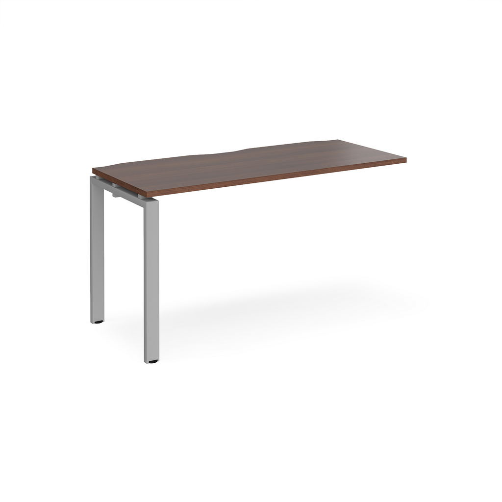 Picture of Adapt add on unit single 1400mm x 600mm - silver frame, walnut top