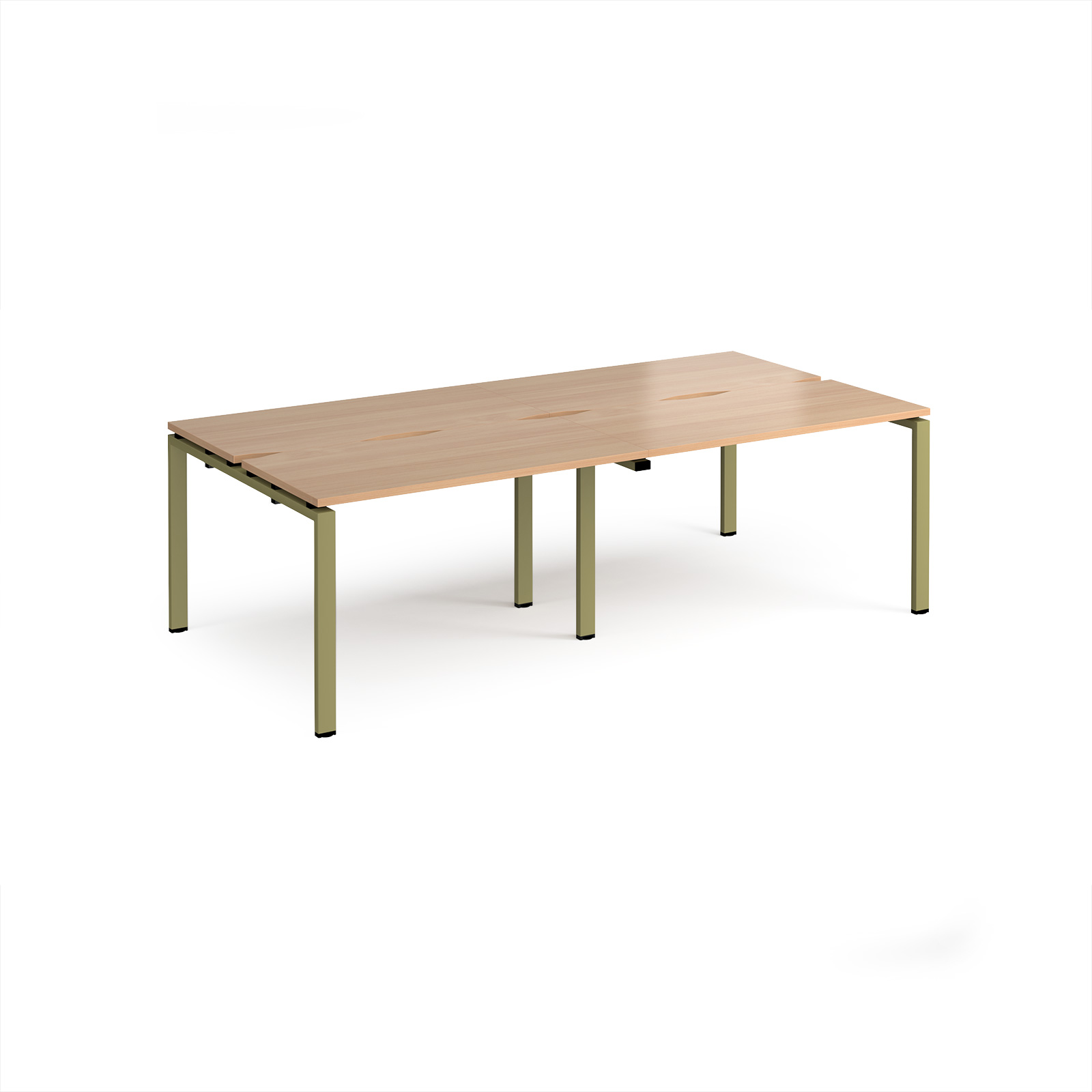 Picture of Adapt double back to back desks 2400mm x 1200mm - green frame, Beech top
