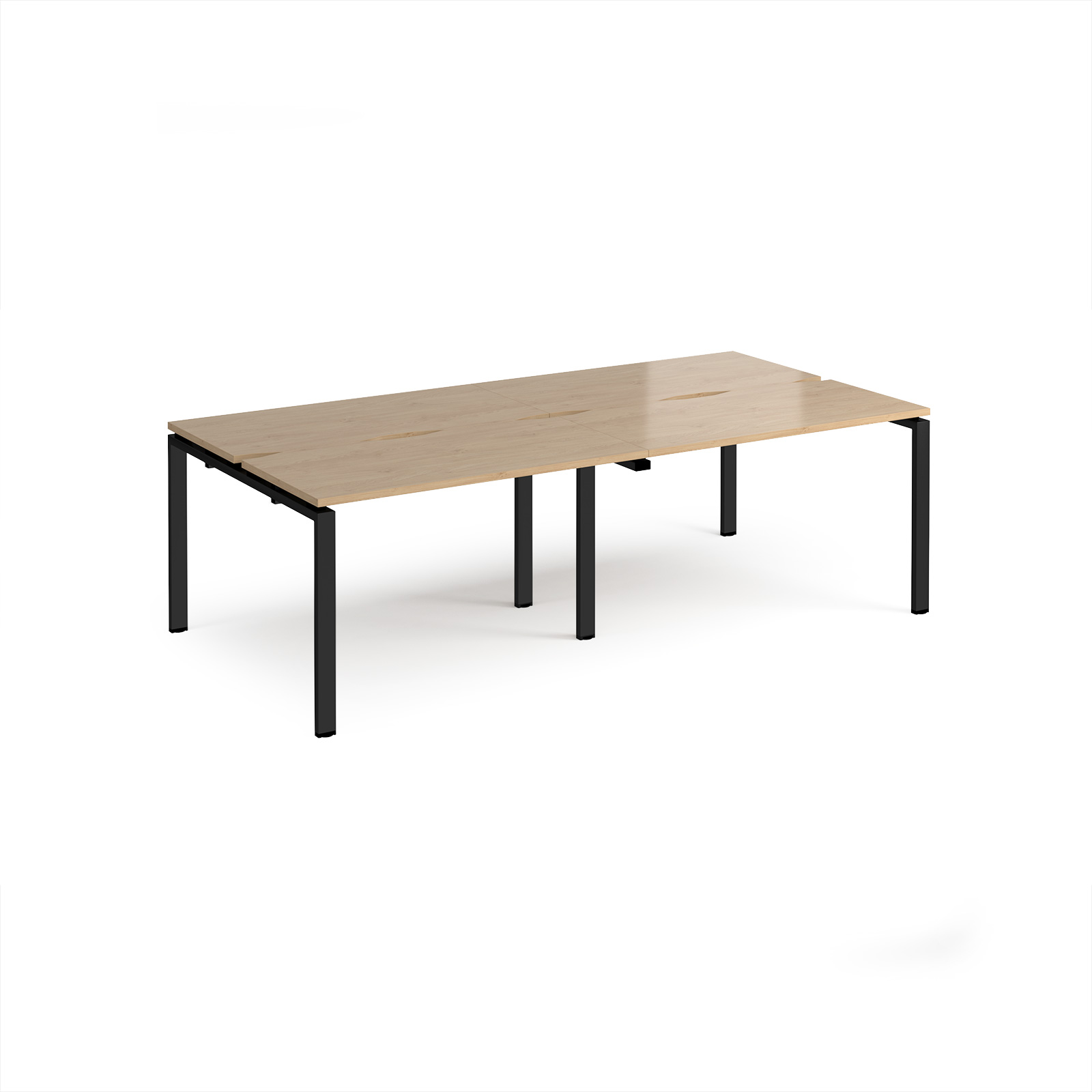 Picture of Adapt double back to back desks 2400mm x 1200mm - black frame, Kendal Oak Top