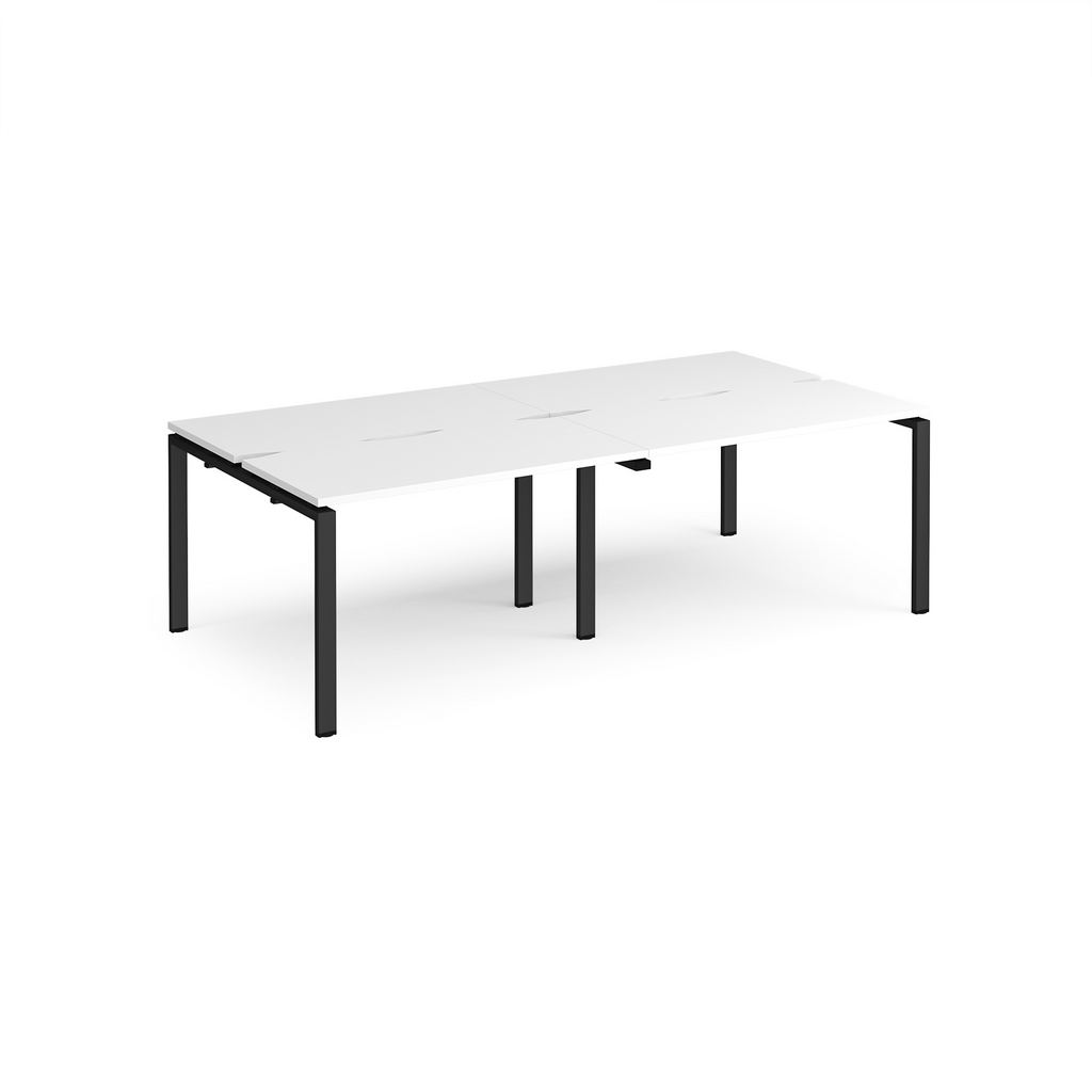 Picture of Adapt double back to back desks 2400mm x 1200mm - black frame, white top