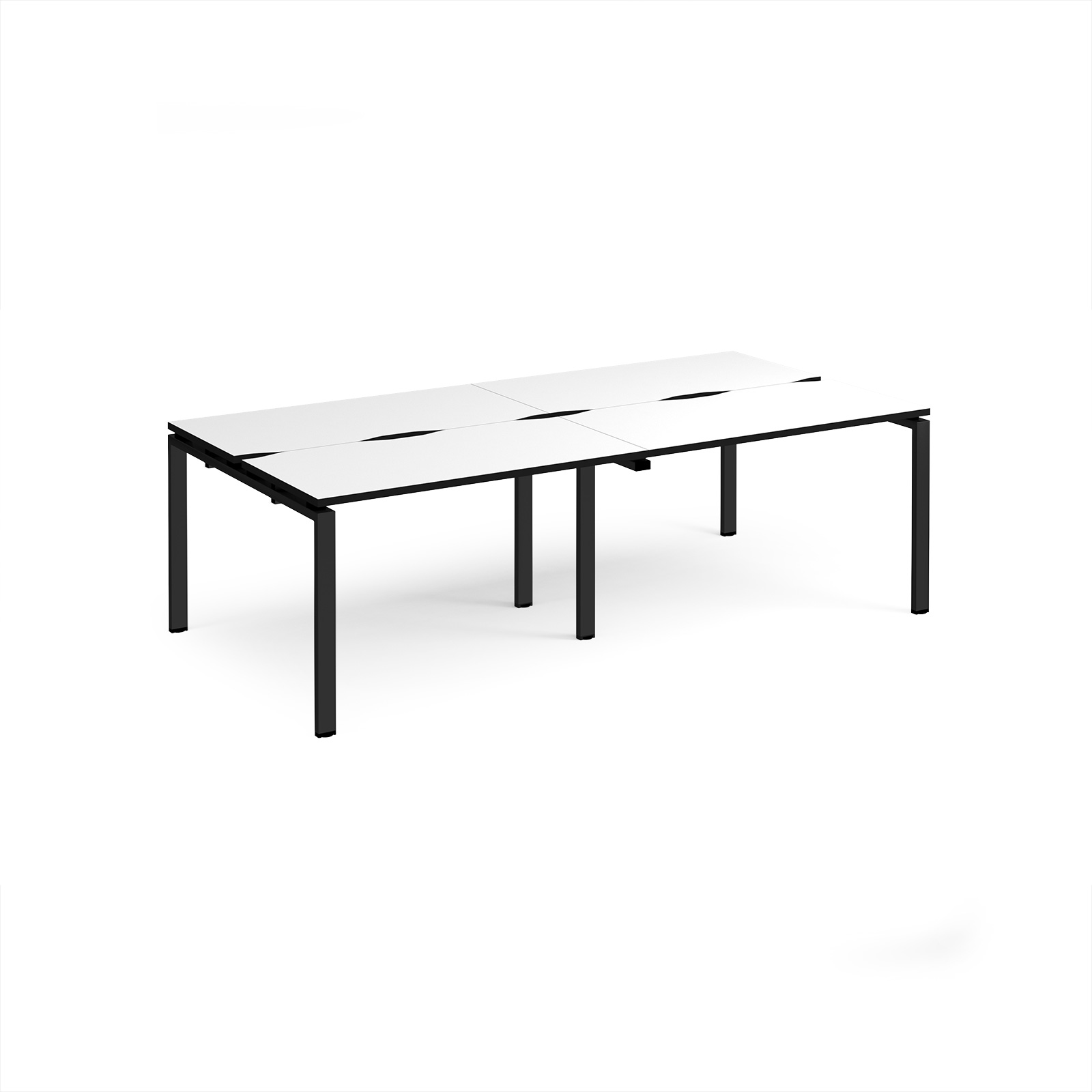Picture of Adapt double back to back desks 2400mm x 1200mm - black frame, White Top, black edge