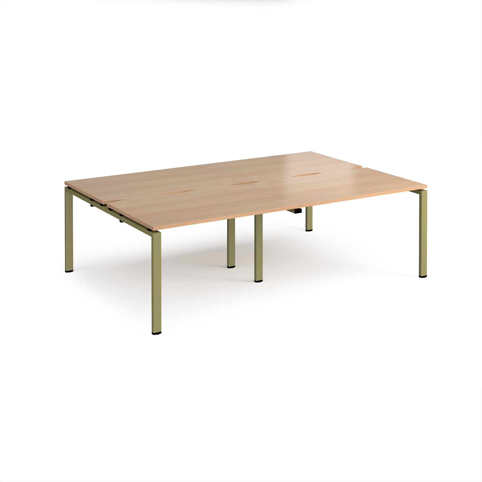 Picture of Adapt double back to back desks 2400mm x 1600mm - green frame, Beech top
