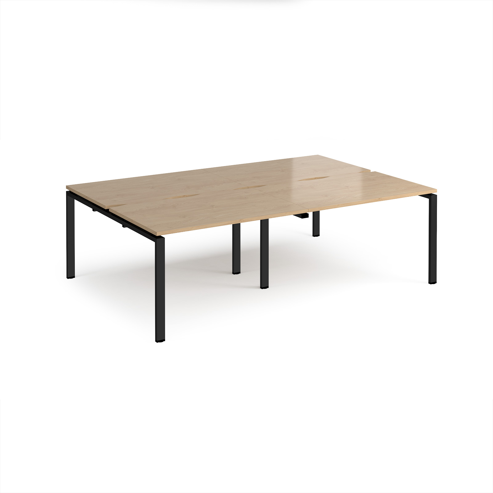 Picture of Adapt double back to back desks 2400mm x 1600mm - black frame, Kendal Oak Top