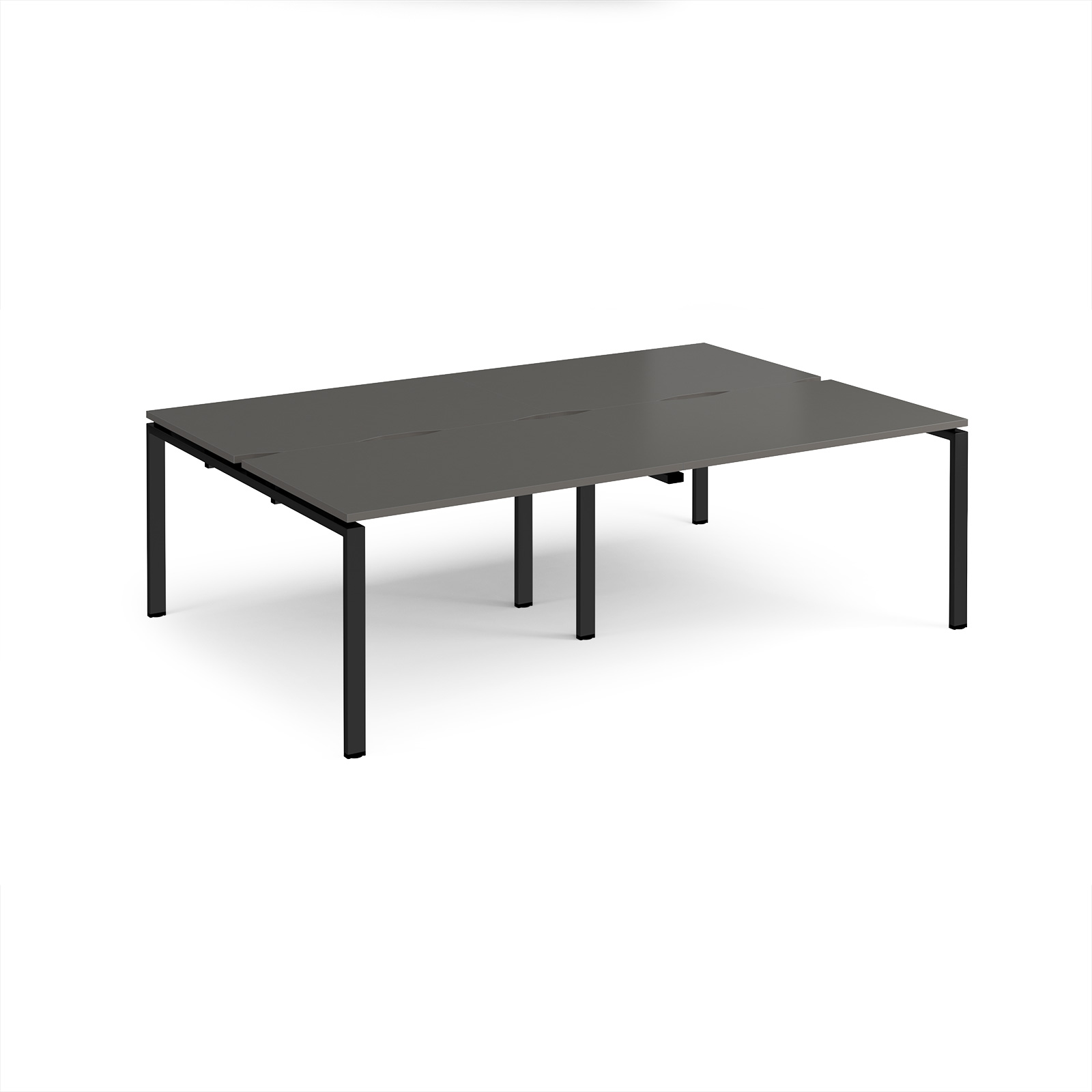 Picture of Adapt double back to back desks 2400mm x 1600mm - black frame, storm grey top