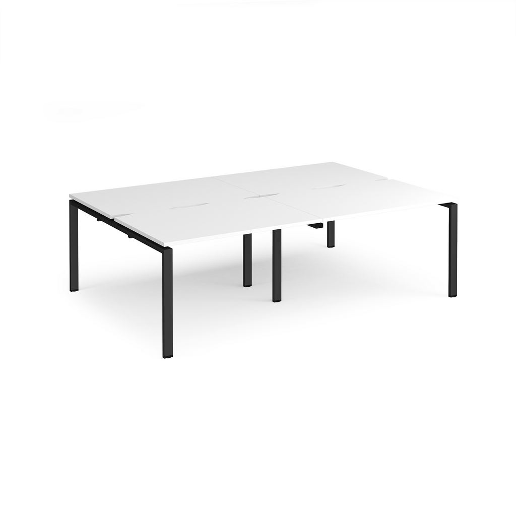 Picture of Adapt double back to back desks 2400mm x 1600mm - black frame, white top