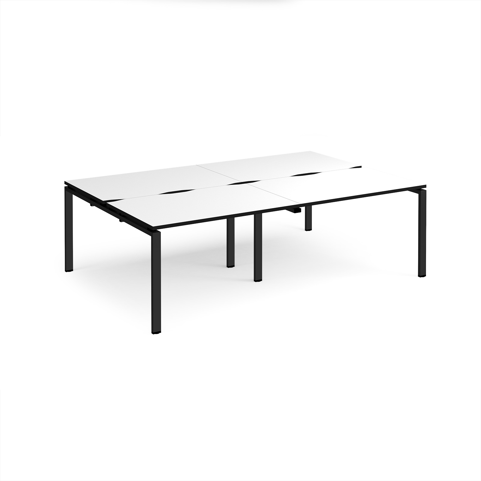 Picture of Adapt double back to back desks 2400mm x 1600mm - black frame, White Top, black edge