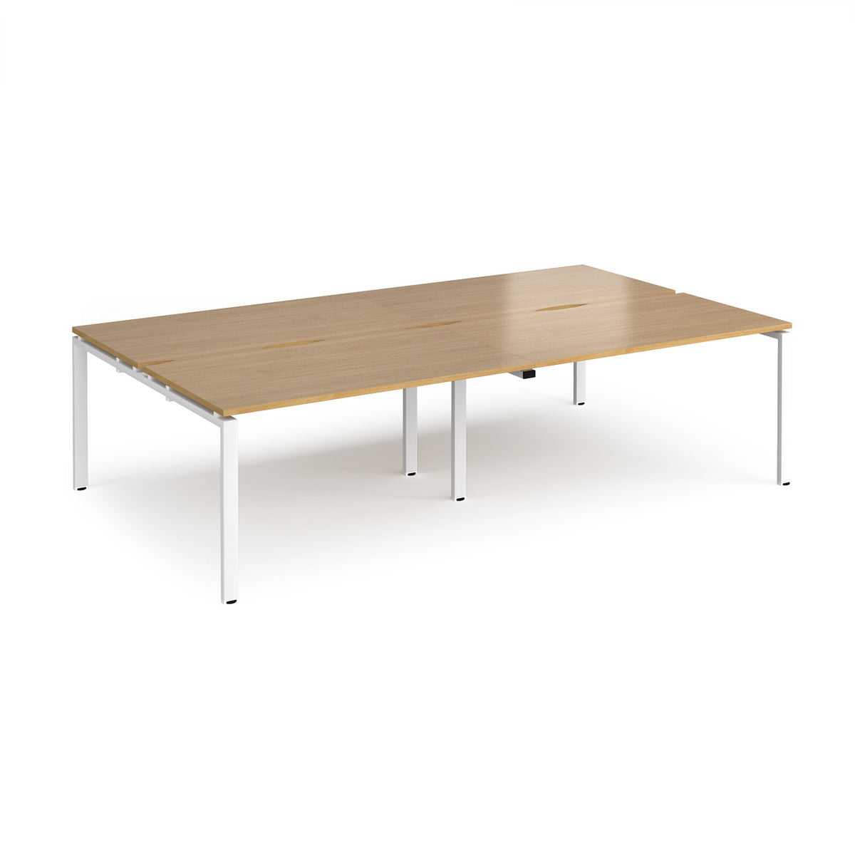 Picture of Adapt double back to back desks 2800mm x 1600mm - white frame, oak top
