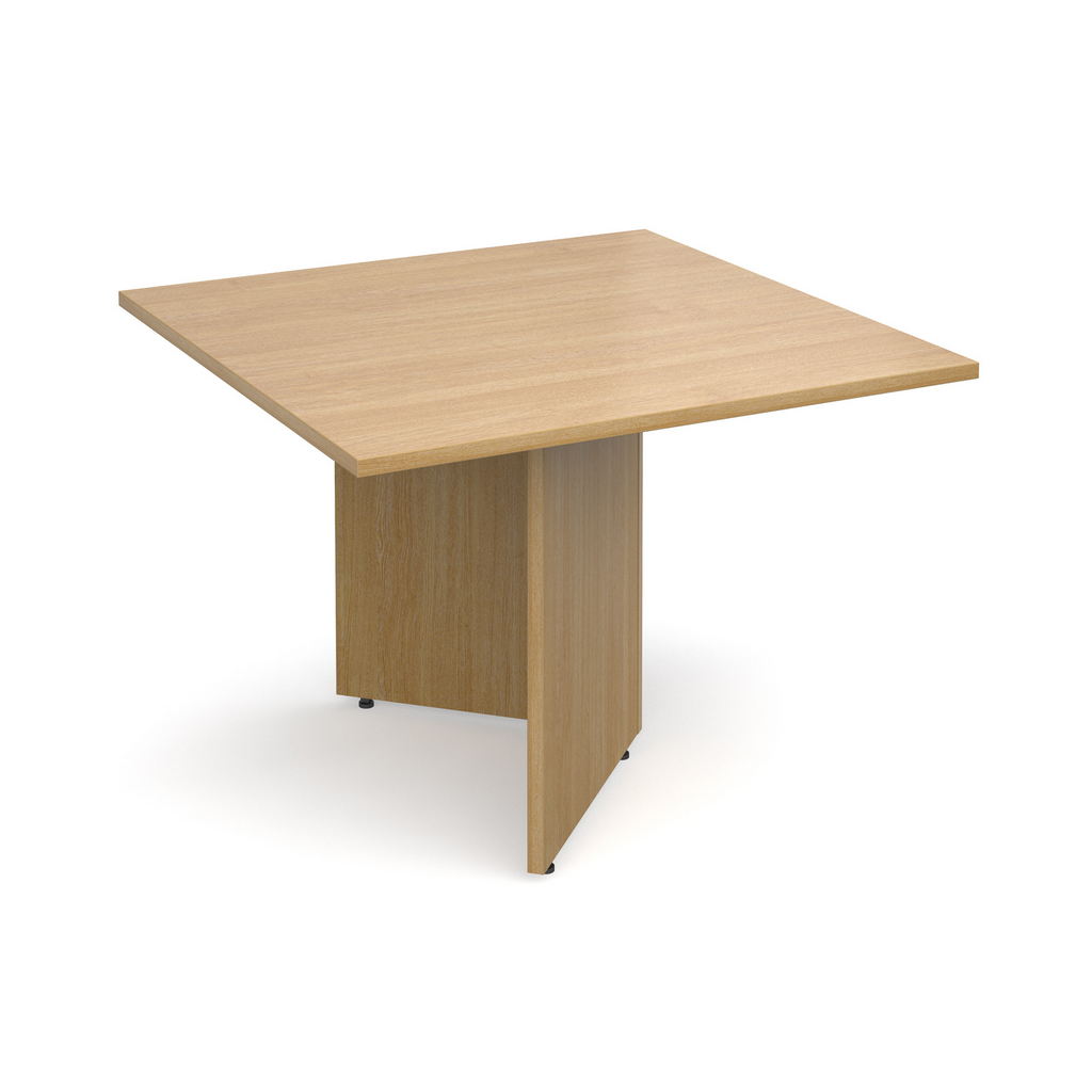 Picture of Arrow head leg square extension table 1000mm x 1000mm - oak